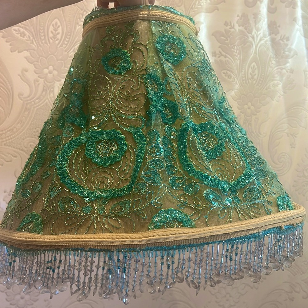 Lamp shade and three throw  pillows